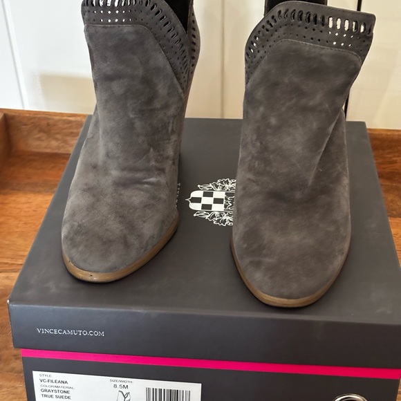 Vince Camuto Gray Suede Ankle Boots - Picture 3 of 8